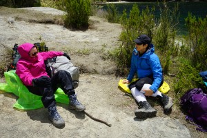 Tracey and Shellie Reflecting on the Tramp